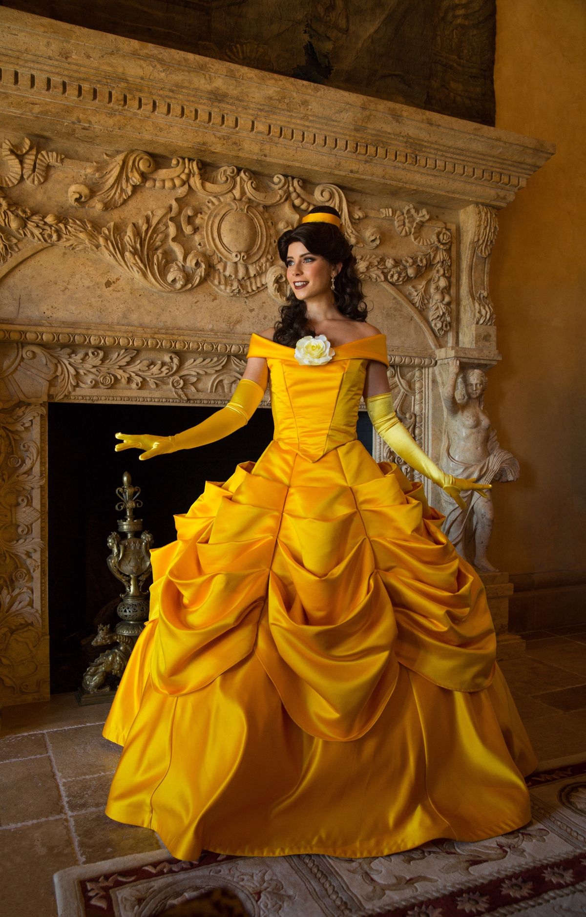 Belle Beauty and the Beast character at a birthday party