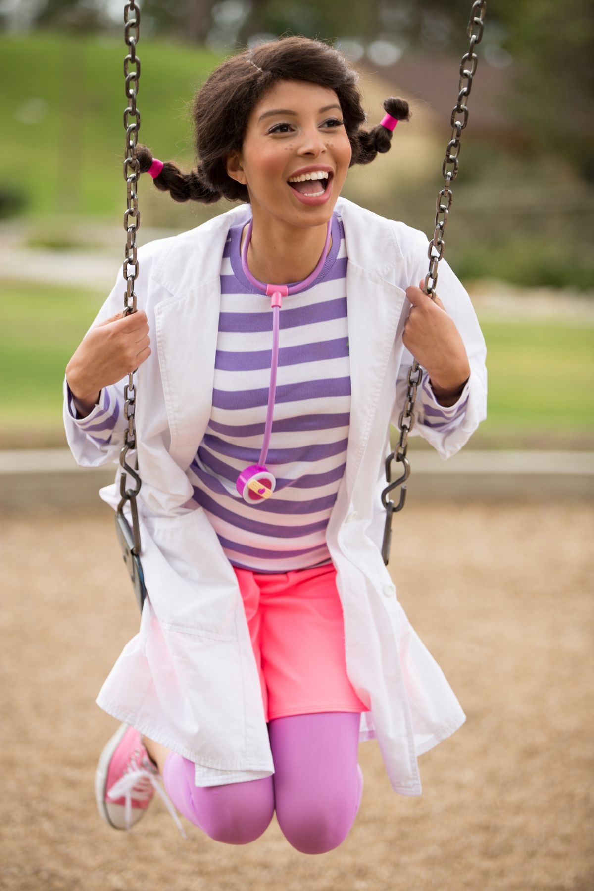 Doc McStuffins character at a birthday party in Characters.io