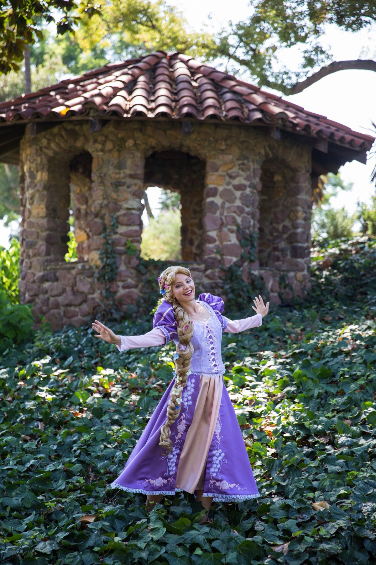 Rapunzel character at birthday party